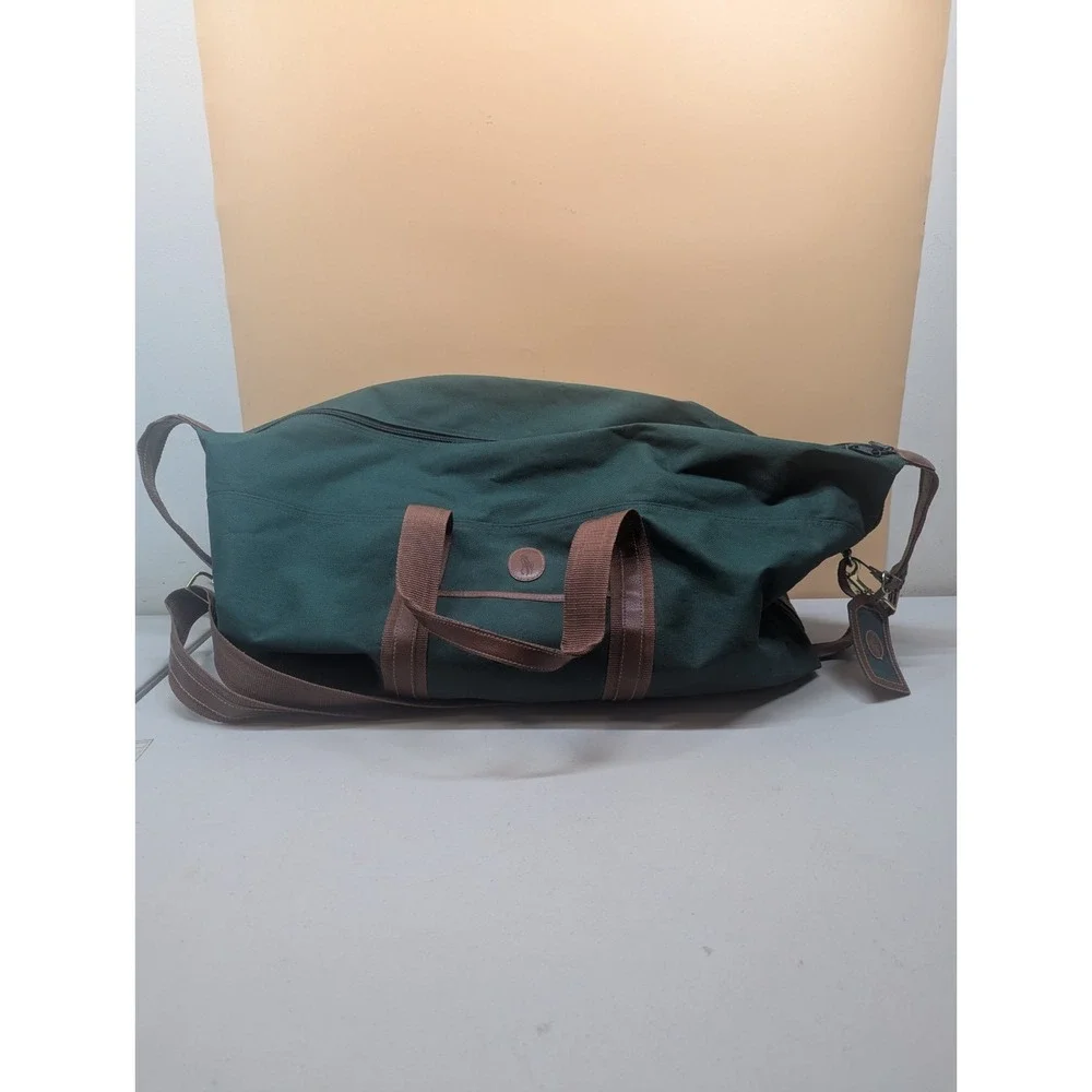 Vintage Polo Ralph Lauren Green Canvas Large Weekender Designer Duffle Bag